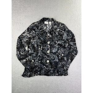 Chicos Travelers Long Sleeve Collared Blouse Shirt Top Womens Size 2 (L)